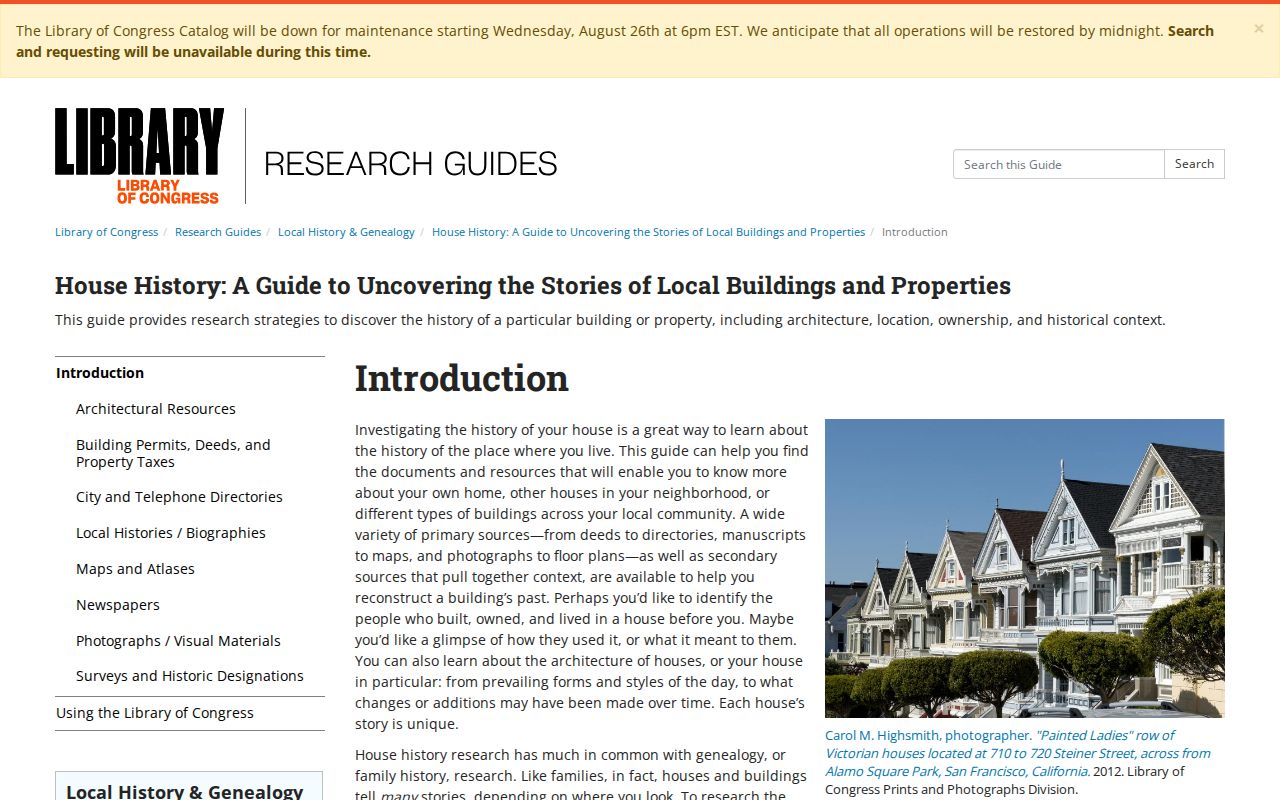 Amherst previous residents Library of Congress house history guide
